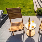 Nordic Teak Natural Outdoor Patio Folding Chair - Beige