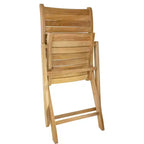 Chaise pliante de patio d'extérieur en teck naturel nordique - Beige