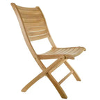 Chaise pliante de patio d'extérieur en teck naturel nordique - Beige