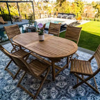 Chaise pliante de patio d'extérieur en teck naturel nordique - Beige