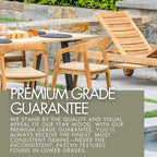 Chaise pliante de patio d'extérieur en teck naturel nordique - Beige