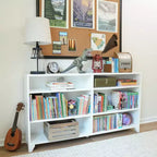 Bibliothèque classique à 6 étagères, bibliothèque en bois massif pour chambre d'enfant/salle de jeux