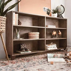 Bibliothèque classique à 6 étagères, bibliothèque en bois massif pour chambre d'enfant/salle de jeux