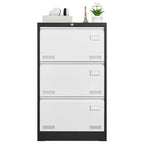 Armoire de classement latérale à 3 tiroirs, armoire de classement métallique verrouillable avec serrure pour dossiers de format légal/lettre/A4/F4, classeur verrouillable avec fonction anti-basculement