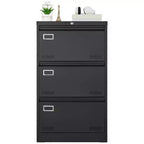 Armoire de classement latérale à 3 tiroirs, armoire de classement métallique verrouillable avec serrure pour dossiers de format légal/lettre/A4/F4, classeur verrouillable avec fonction anti-basculement