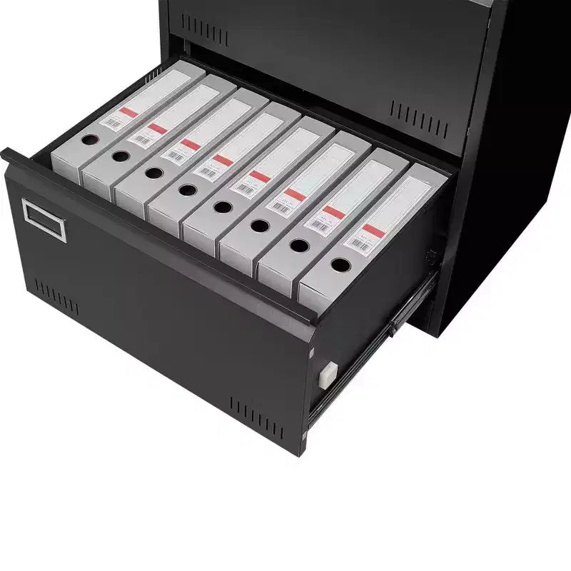 Armoire de classement latérale à 3 tiroirs, armoire de classement métallique verrouillable avec serrure pour dossiers de format légal/lettre/A4/F4, classeur verrouillable avec fonction anti-basculement