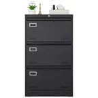 Armoire de classement latérale à 3 tiroirs, armoire de classement métallique verrouillable avec serrure pour dossiers de format légal/lettre/A4/F4, classeur verrouillable avec fonction anti-basculement