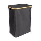 Sleek Laundry Hamper with Dual Mesh Liners and Lid, Black
