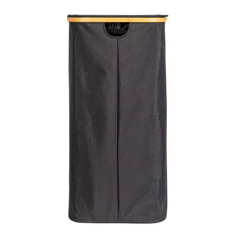 Panier à linge élégant avec deux sacs en maille et couvercle, Noir