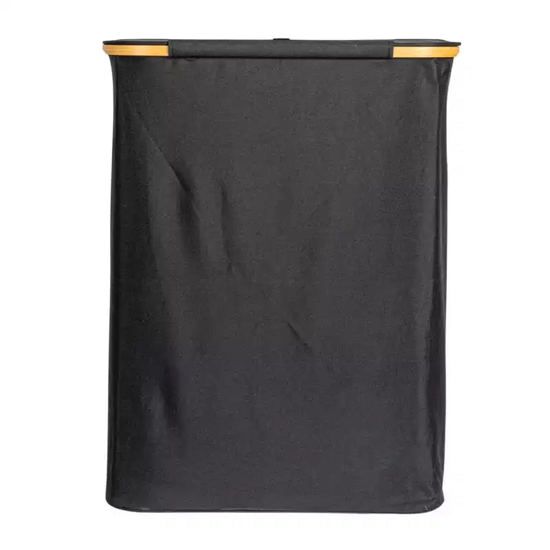 Panier à linge élégant avec deux sacs en maille et couvercle, Noir