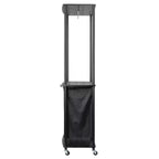 Centre de lessive à 3 sacs, Tablettes en stratifié lisse, Cadre en acier robuste, Barre de suspension, Options de pieds à roulettes et fixes