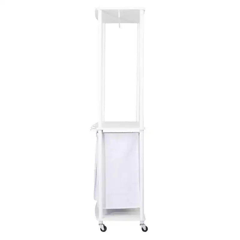 Centre de lessive à 3 sacs, Tablettes en stratifié lisse, Cadre en acier robuste, Barre de suspension, Options de pieds à roulettes et fixes