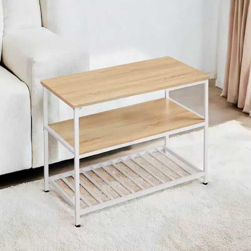 Meuble Îlot de Cuisine avec 3 Étagères, Table Îlot, Étagère de Cuisine de 120 cm de Large avec Grand Plan de Travail, Structure en Acier Stable, Industriel, Facile à Assembler
