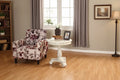 Rene White Round Wood Pedestal Side Table