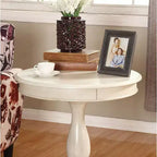 Table d'appoint ronde en bois sur piedestal