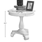 Table d'appoint ronde en bois sur piedestal