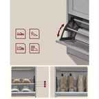 Meuble à chaussures avec 3 tiroirs à abattant, Armoire à chaussures, Séparateurs réglables et amovibles, 23,9 x 60 x 108 cm