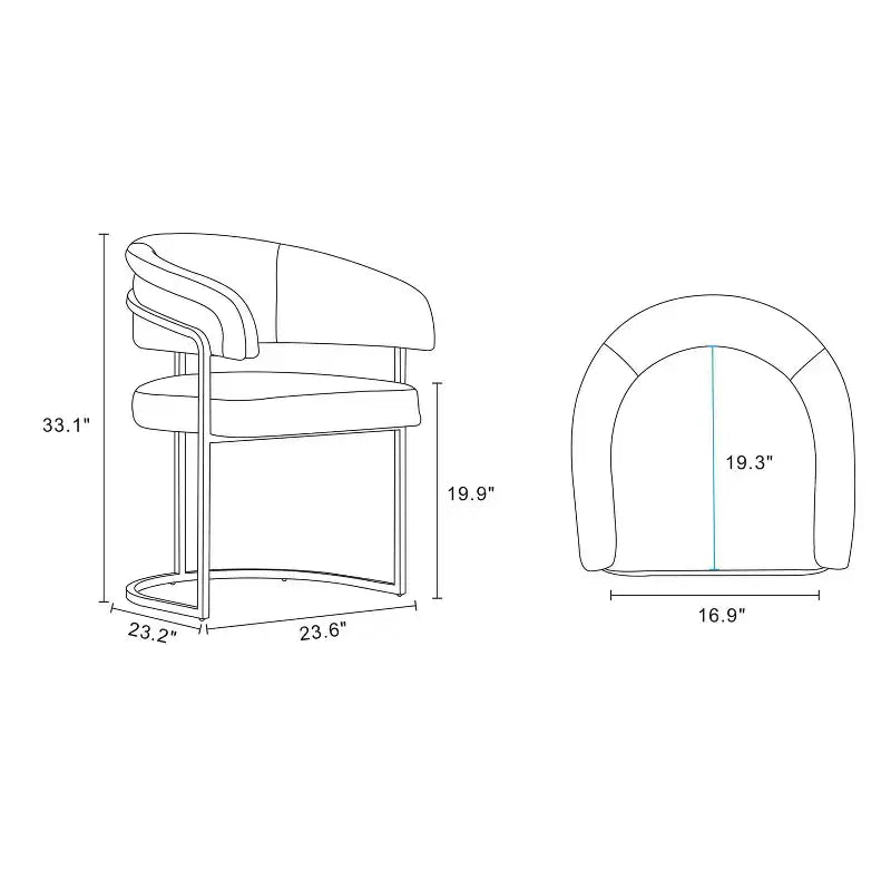 Chaise de salle à manger moderne Manhattan Comfort Augusta en similicuir